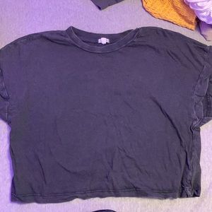 cropped shirt dark grey